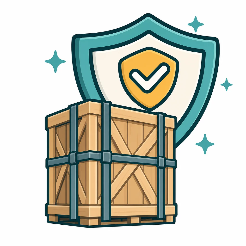 Strapped wooden shipping crate representing high-value and project cargo cover