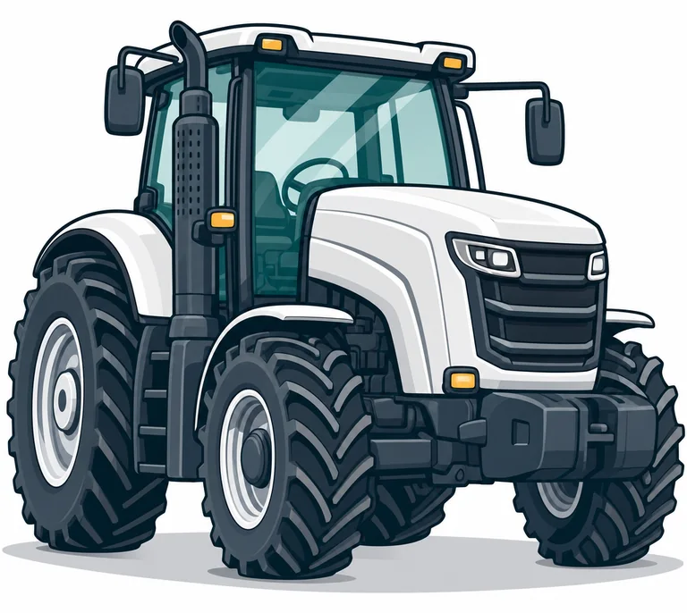 Farm tractor and agricultural machinery icon for rural plant insurance in Australia