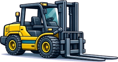 Forklift icon representing warehouse material handling equipment used for lifting and transporting pallets and goods across Australia.