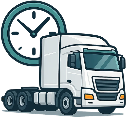Truck beside a clock representing downtime and business interruption cover