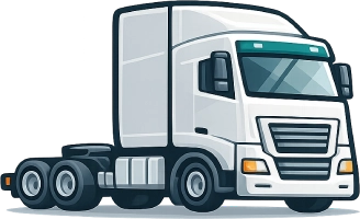 Prime mover truck icon representing heavy transport vehicle used for hauling trailers and freight across Australia.