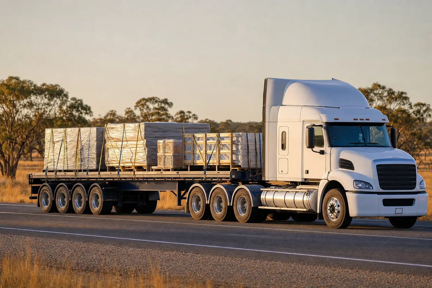 Semi-trailer travelling on an Australian highway