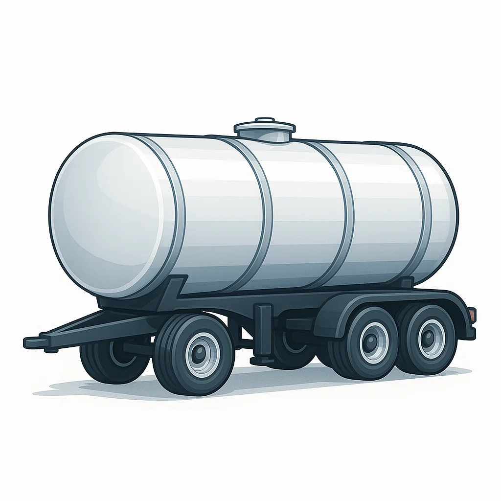 Illustration of a liquid tanker trailer representing tanker cover